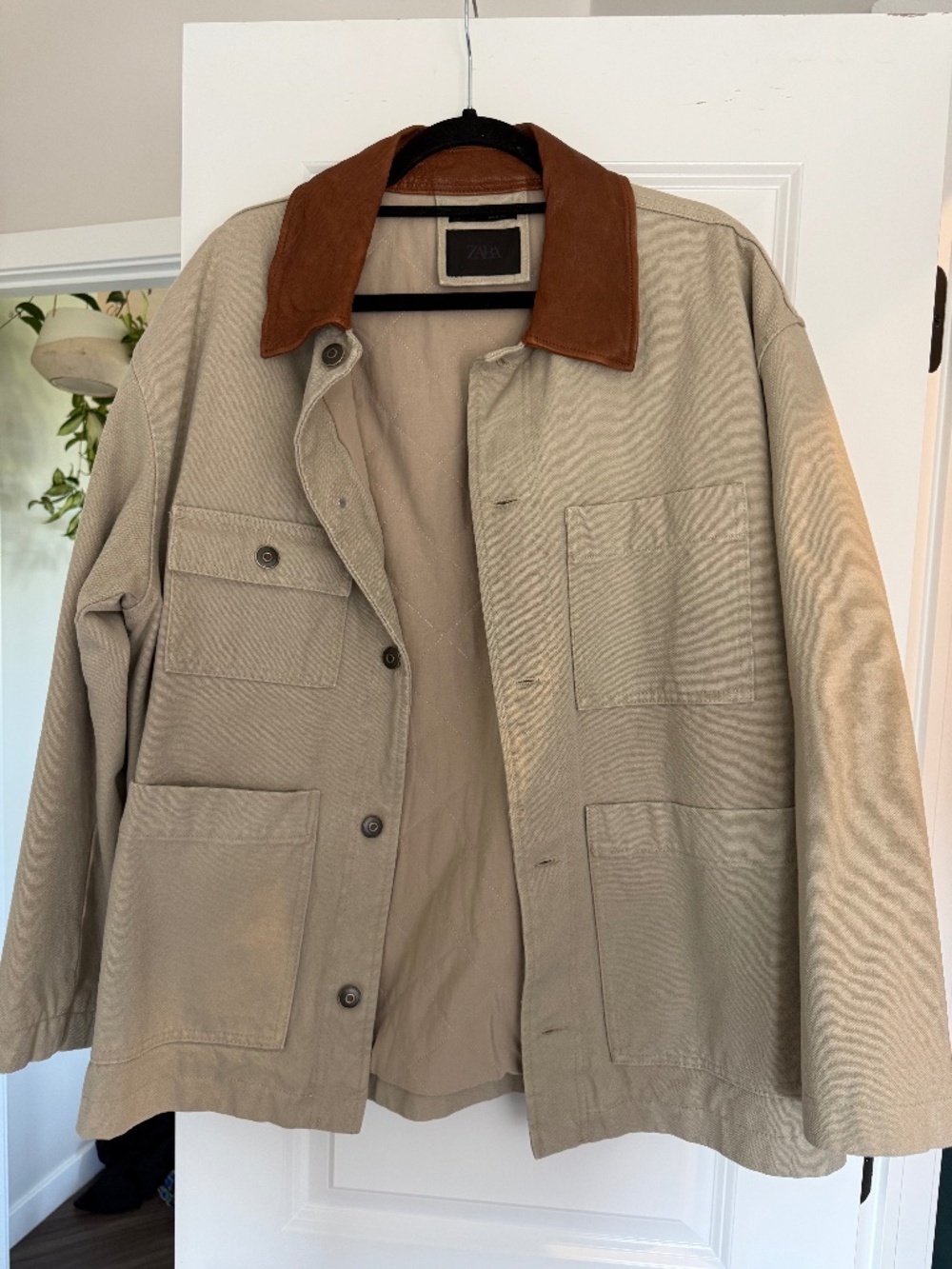 Men’s canvas faux leather jacket